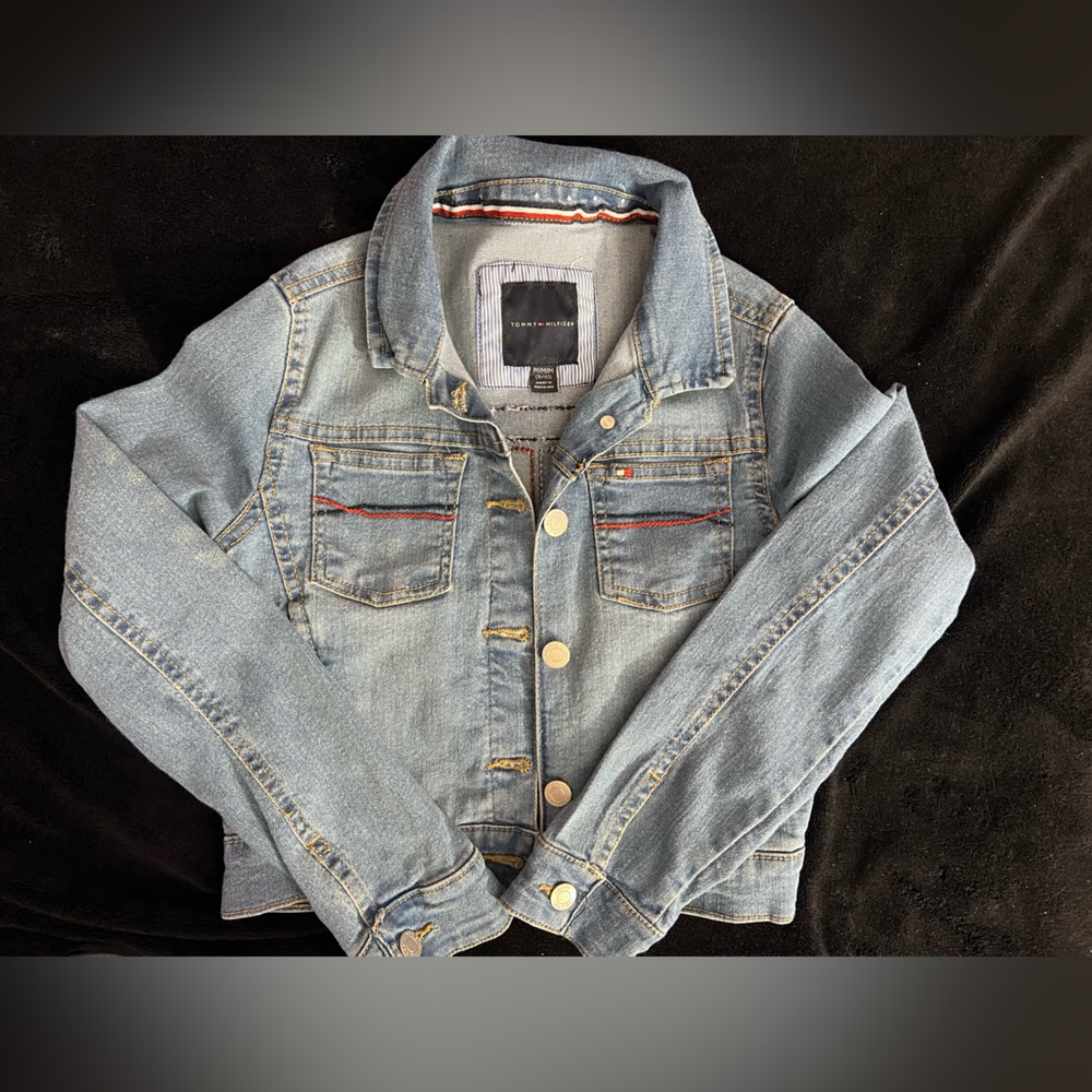 Tommy Hilfiger Blue Denim Jacket with Striped Lining